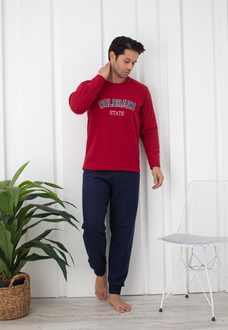 Pijama Barbat POLAR , Culoare Bordo ,Engros